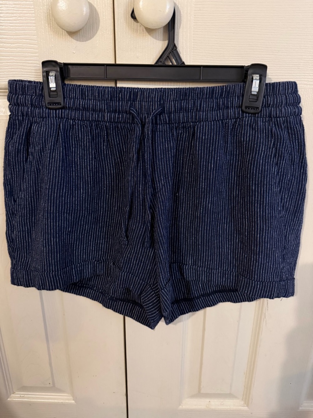 Old Navy Navy Pinstripe Drawstring Shorts